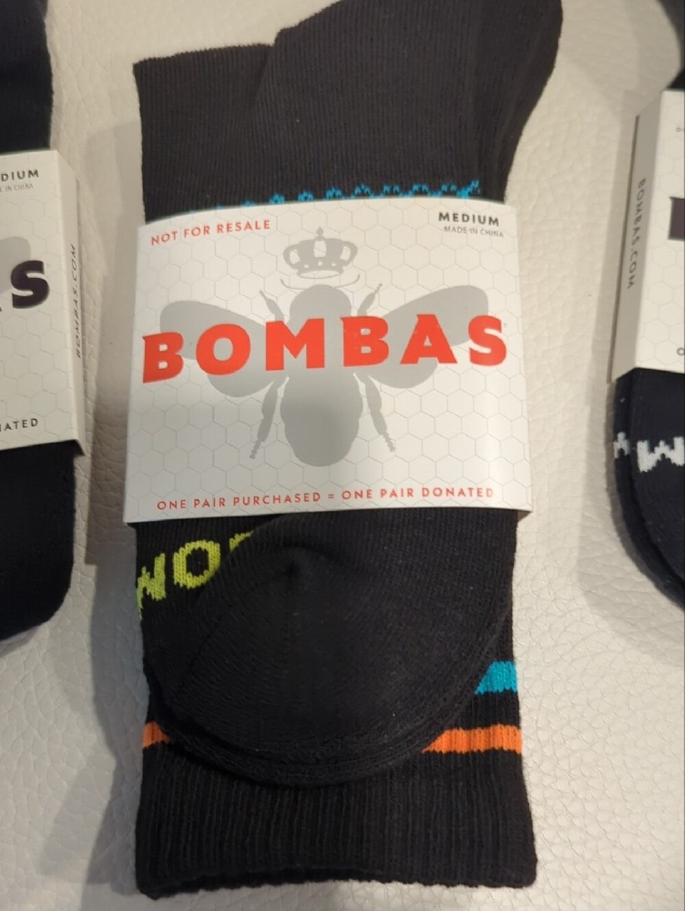 Bombas Black Athletic No-Show & Crew Socks - 3 Pack - Picture 5 of 6